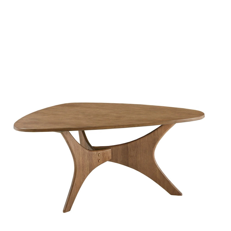 Mesa de centro triangular de madera de estilo desgastado
