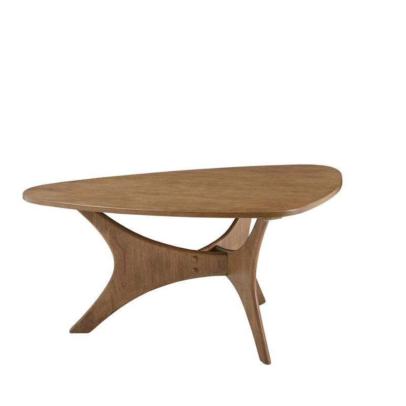 Mesa de centro triangular de madera de estilo desgastado