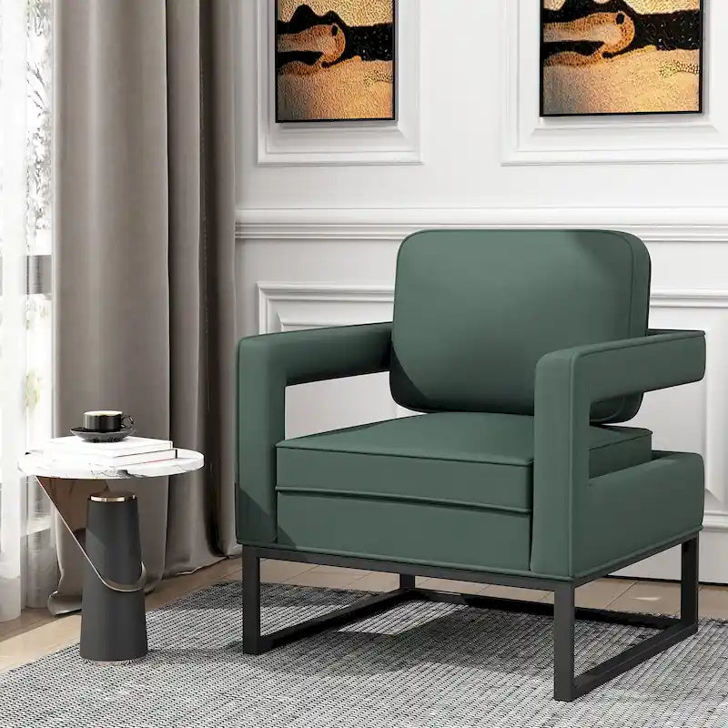Fauteuil d’appoint moderne avec accoudoirs, fauteuil de salon du milieu du siècle rembourré