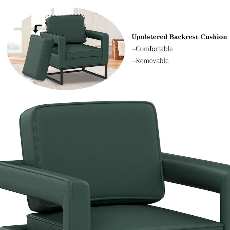Moderner Akzentsessel mit Armlehnen, Wohnzimmerstuhl im Mid-Century-Stil, gepolsterter Loungesessel