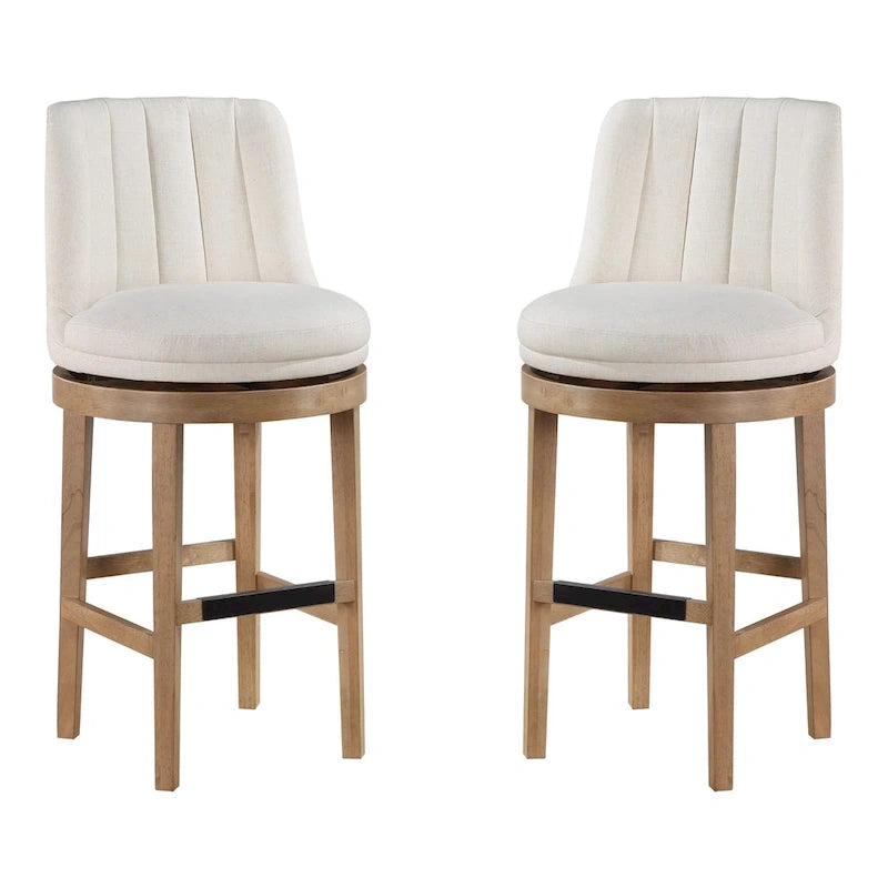 Lot de 2 tabourets de bar pivotants de style classique minimaliste