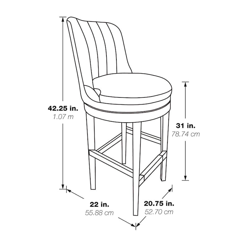 Lot de 2 tabourets de bar pivotants de style classique minimaliste