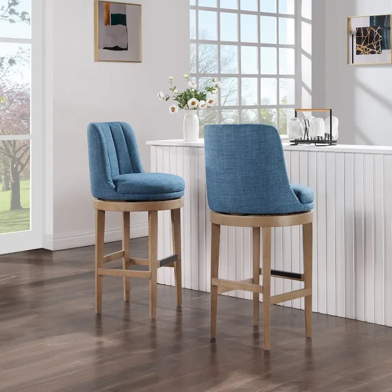 Lot de 2 tabourets de bar pivotants de style classique minimaliste