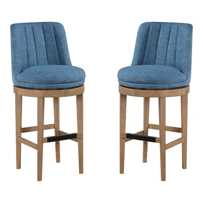 Lot de 2 tabourets de bar pivotants de style classique minimaliste