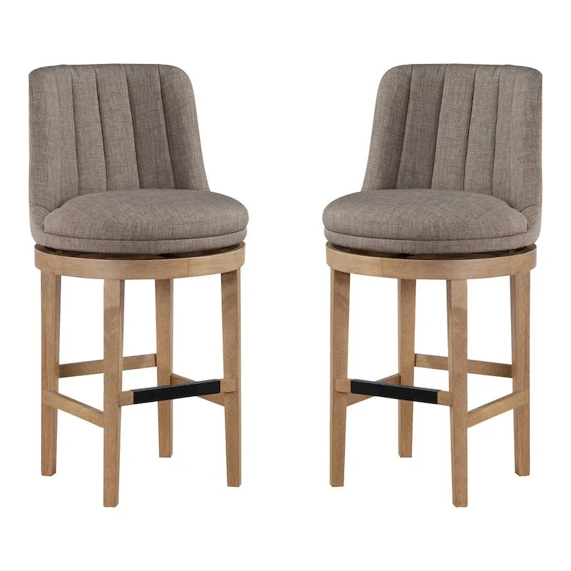 Lot de 2 tabourets de bar pivotants de style classique minimaliste