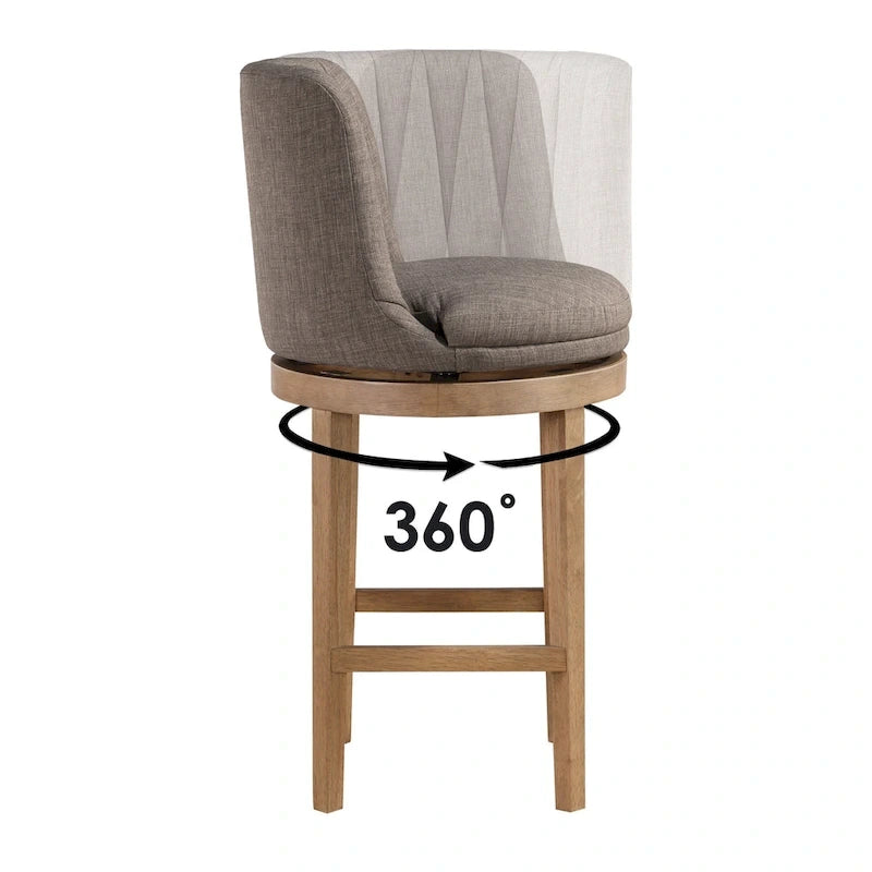 Lot de 2 tabourets de bar pivotants de style classique minimaliste