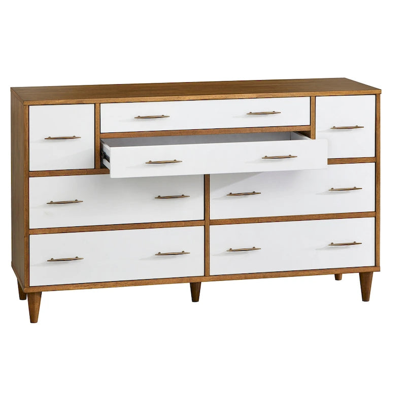 Kommode mit 8 Schubladen im Used-Look und Mid-Century-Modern-Stil