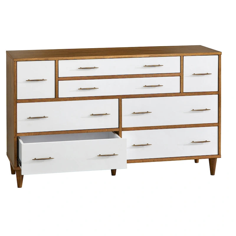 Kommode mit 8 Schubladen im Used-Look und Mid-Century-Modern-Stil