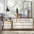 Kommode mit 8 Schubladen im Used-Look und Mid-Century-Modern-Stil