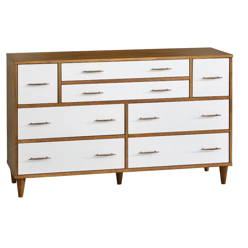 Kommode mit 8 Schubladen im Used-Look und Mid-Century-Modern-Stil