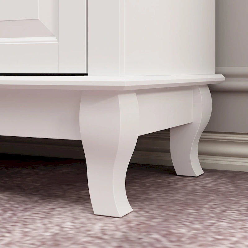 Cómoda de 9 cajones con patas de madera maciza, cómoda con consola lacada
