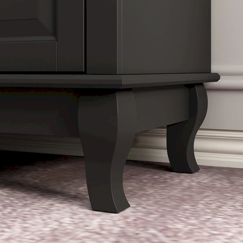 Cómoda de 9 cajones con patas de madera maciza, cómoda con consola lacada