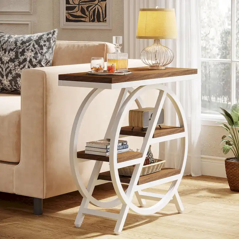 Table d’appoint à 3 niveaux avec rangement pour le salon