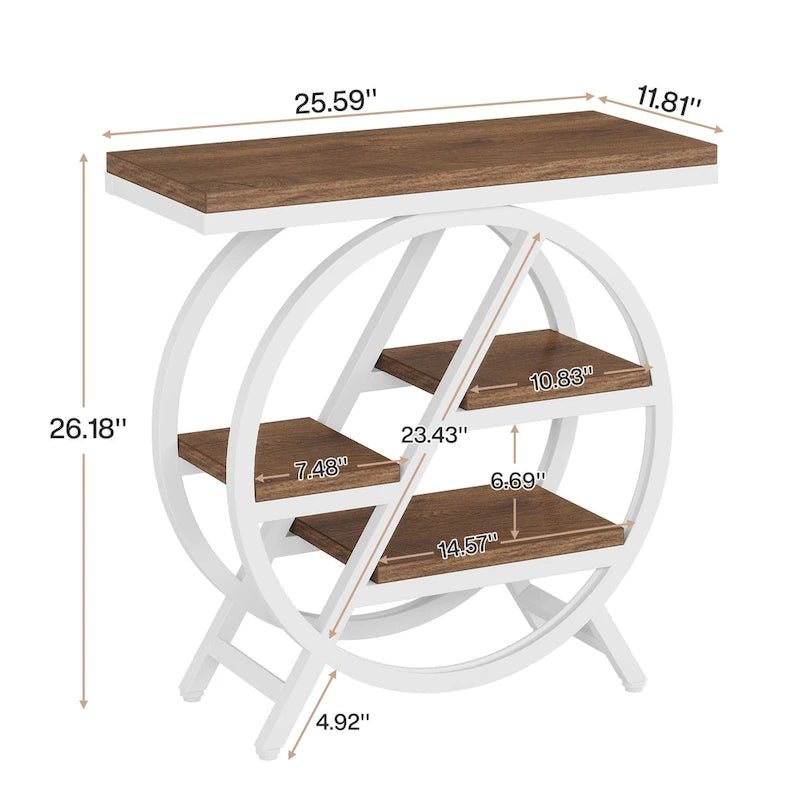 Table d’appoint à 3 niveaux avec rangement pour le salon