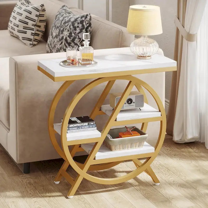 Table d’appoint à 3 niveaux avec rangement pour le salon