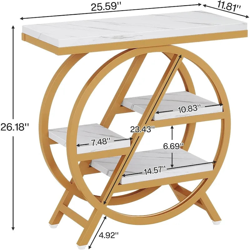 Table d’appoint à 3 niveaux avec rangement pour le salon