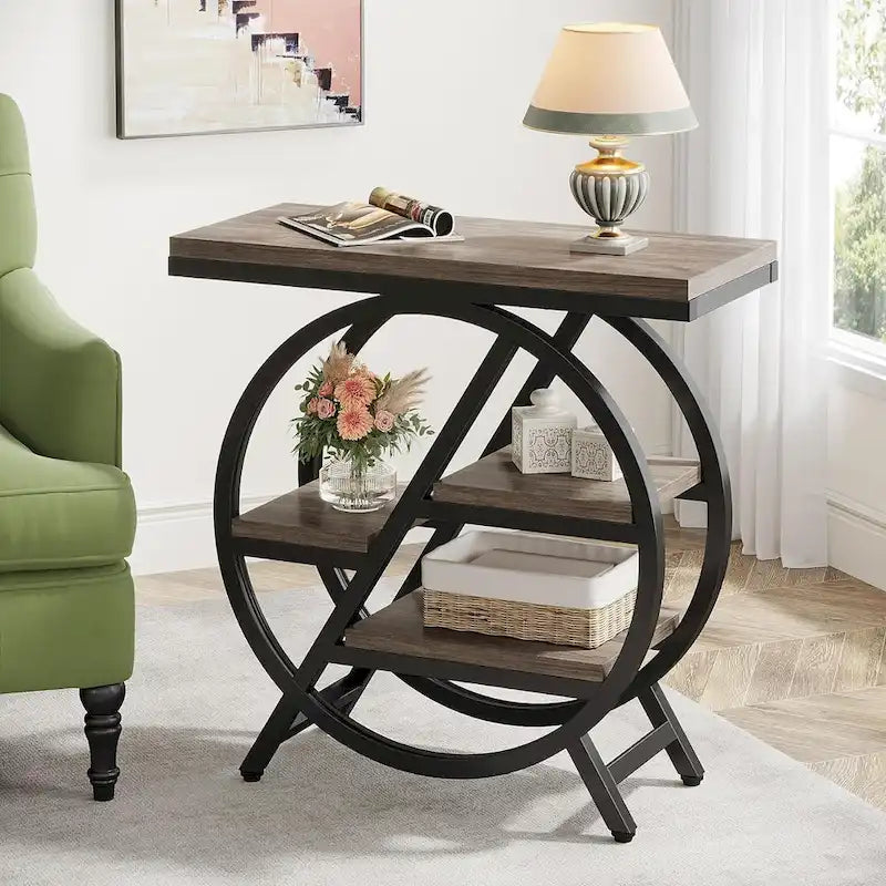 Table d’appoint à 3 niveaux avec rangement pour le salon