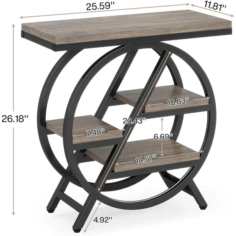 Table d’appoint à 3 niveaux avec rangement pour le salon