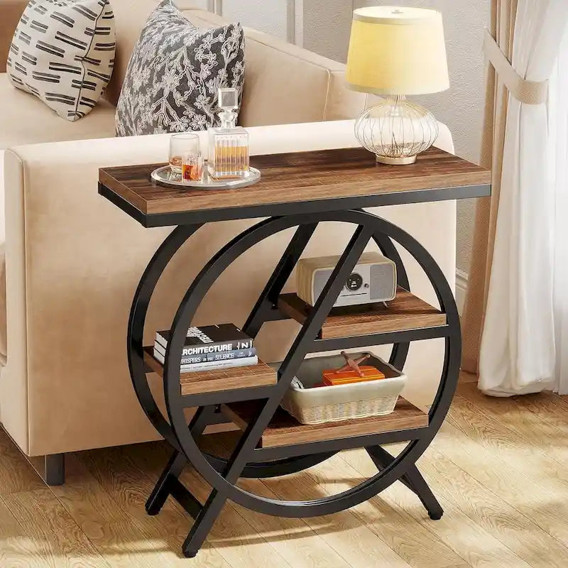 Table d’appoint à 3 niveaux avec rangement pour le salon