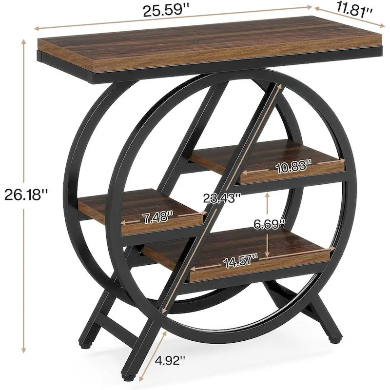 Table d’appoint à 3 niveaux avec rangement pour le salon