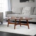 Ovaler Couchtisch aus Holz im Mid-Century-Modern-Stil