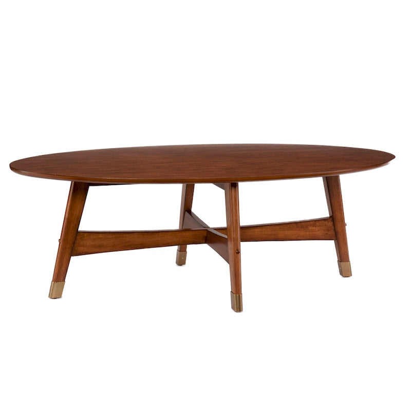 Ovaler Couchtisch aus Holz im Mid-Century-Modern-Stil