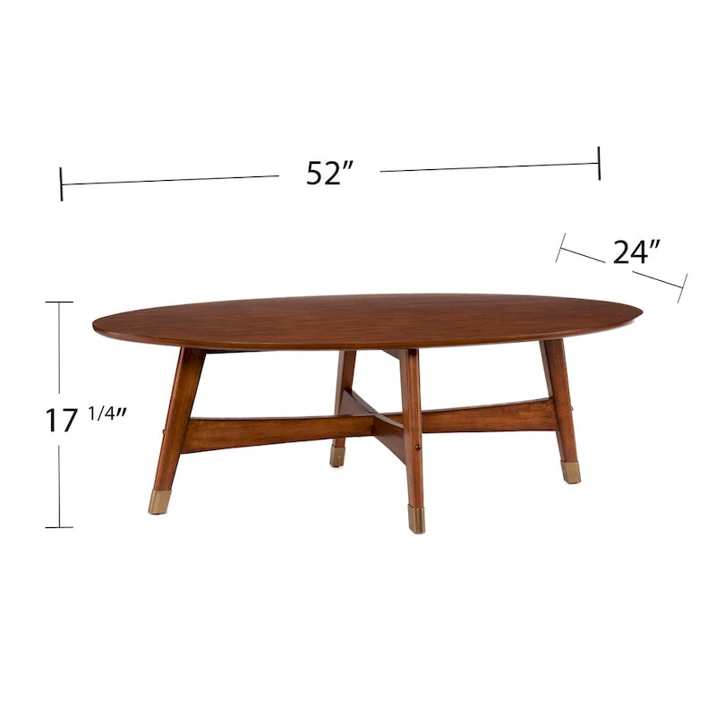 Ovaler Couchtisch aus Holz im Mid-Century-Modern-Stil