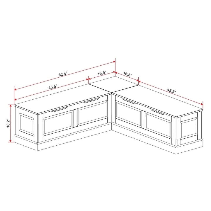 Rückenlose Frühstücksbank in L-Form
