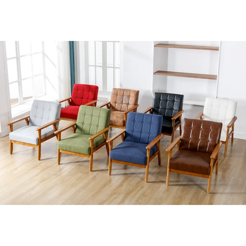 Mid-Century Modern Accent solid wood chair, for Living Room Bedroom Studio chair