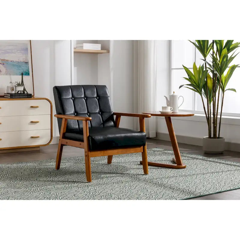 Akzentstuhl aus Massivholz im Mid-Century-Modern-Stil für Wohnzimmer, Schlafzimmer oder Studio