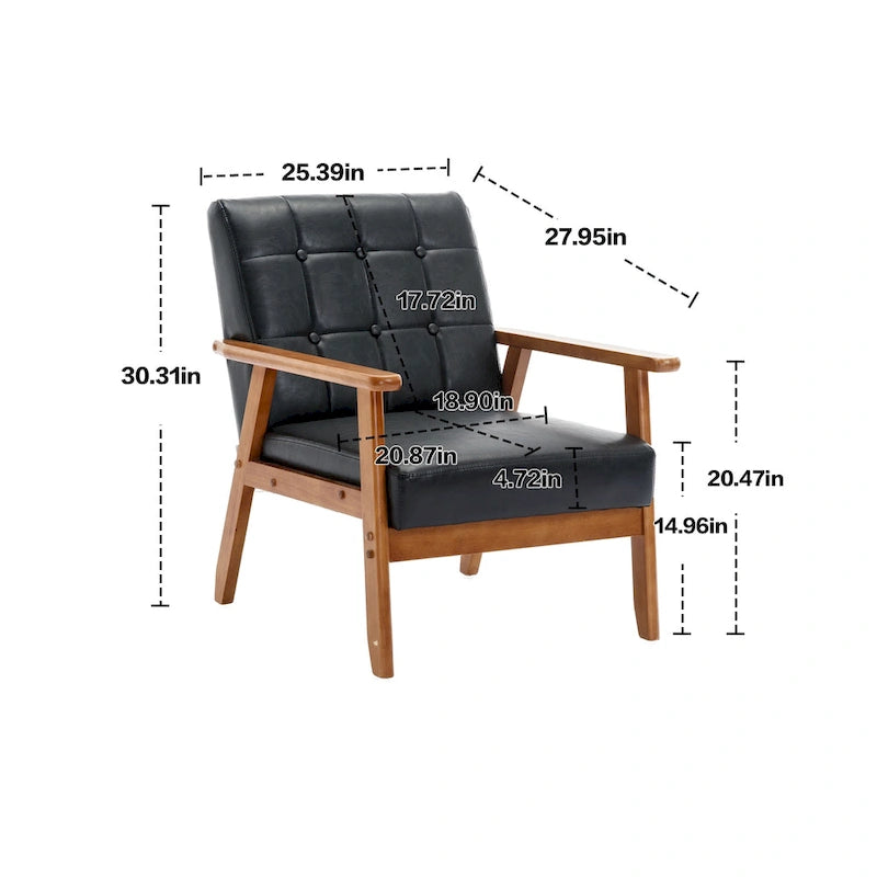 Akzentstuhl aus Massivholz im Mid-Century-Modern-Stil für Wohnzimmer, Schlafzimmer oder Studio