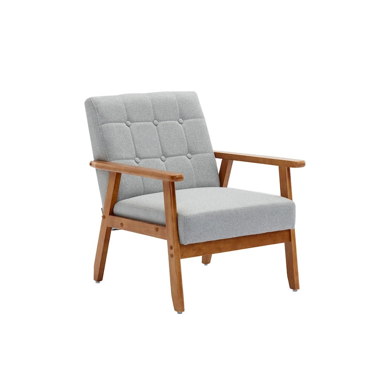 Akzentstuhl aus Massivholz im Mid-Century-Modern-Stil für Wohnzimmer, Schlafzimmer oder Studio