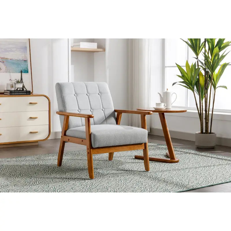 Akzentstuhl aus Massivholz im Mid-Century-Modern-Stil für Wohnzimmer, Schlafzimmer oder Studio