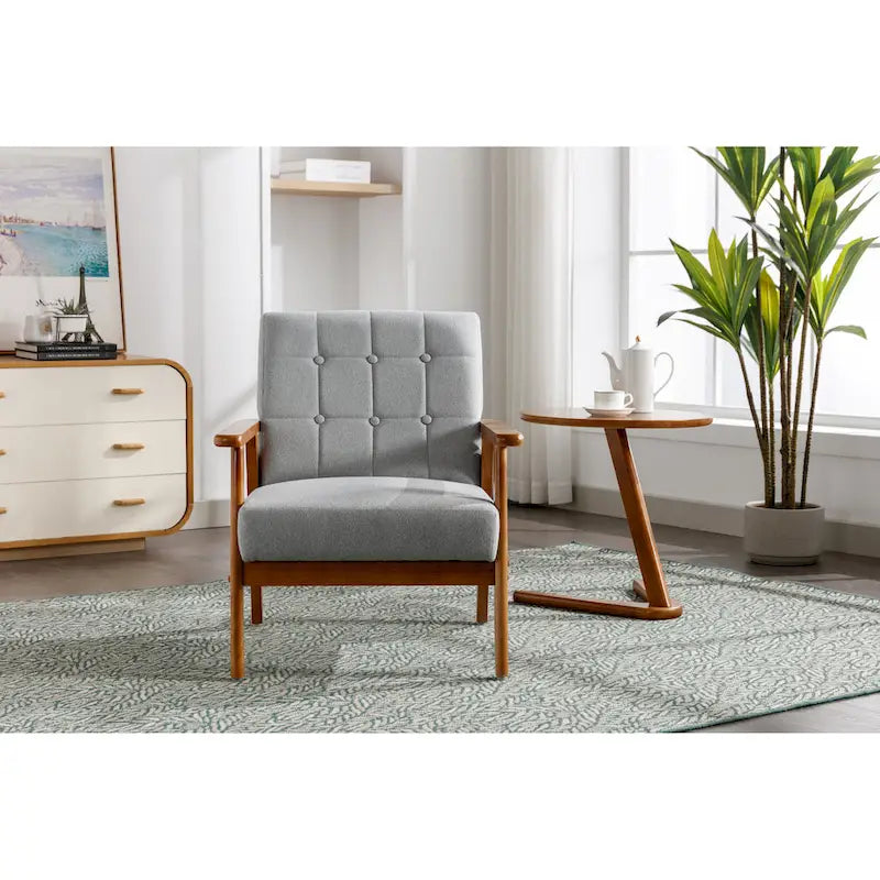 Akzentstuhl aus Massivholz im Mid-Century-Modern-Stil für Wohnzimmer, Schlafzimmer oder Studio