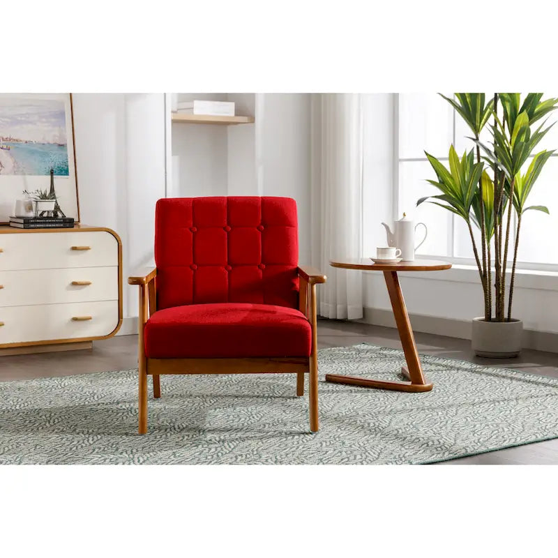 Akzentstuhl aus Massivholz im Mid-Century-Modern-Stil für Wohnzimmer, Schlafzimmer oder Studio