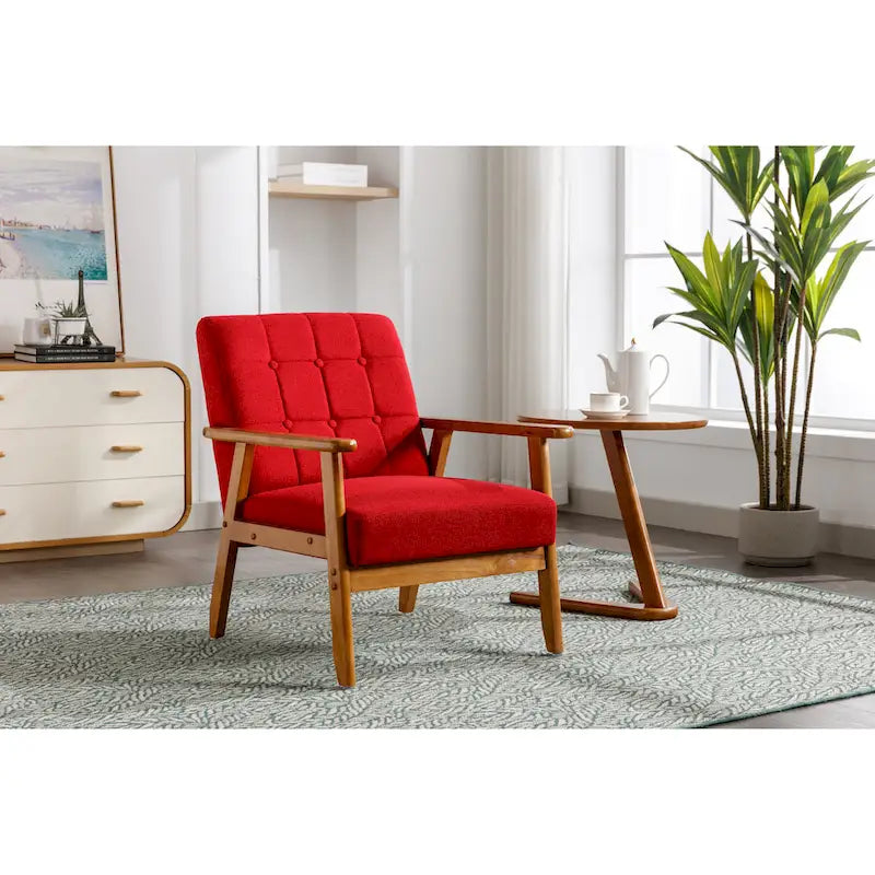 Akzentstuhl aus Massivholz im Mid-Century-Modern-Stil für Wohnzimmer, Schlafzimmer oder Studio