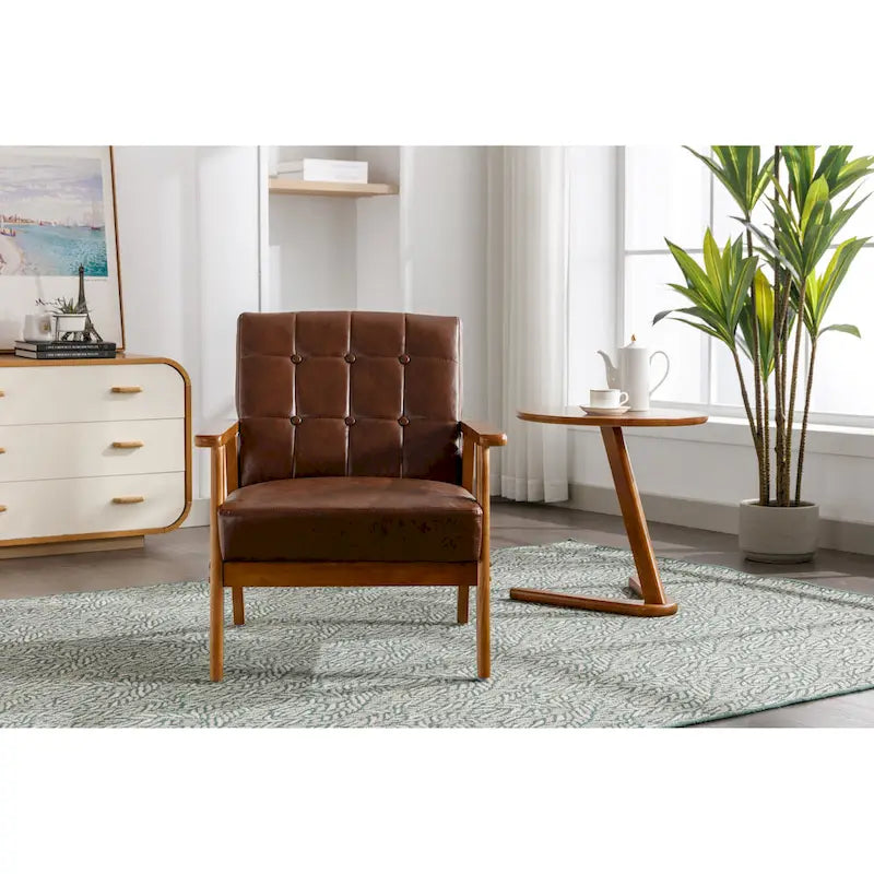 Akzentstuhl aus Massivholz im Mid-Century-Modern-Stil für Wohnzimmer, Schlafzimmer oder Studio