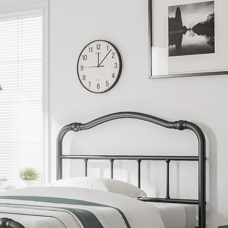 Estructura de cama metálica resistente de 14 de alto, de estilo vintage, soporta hasta 2500lbs, fácil de montar y sin chirridos