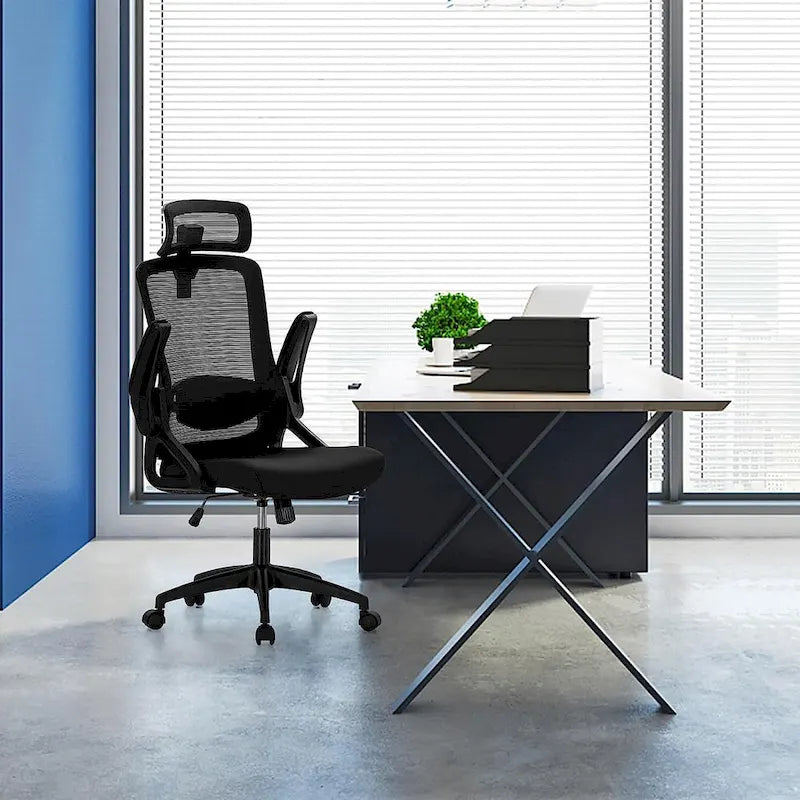 Ergonomischer Bürostuhl aus Netzstoff mit hoher Rückenlehne, drehbarer Chefsessel für den Computer