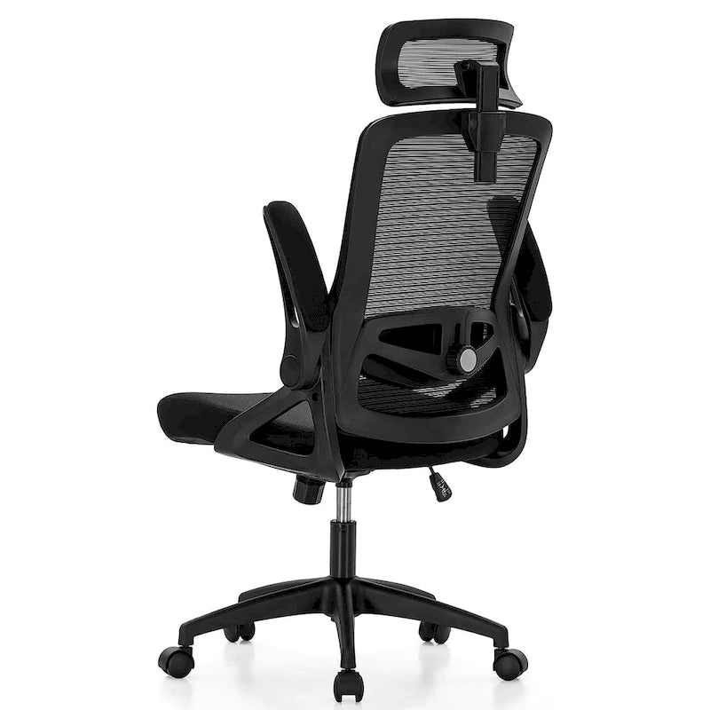 Silla ergonómica de escritorio para oficina con respaldo alto de malla, giratoria 360°, para computadora y ejecutivos
