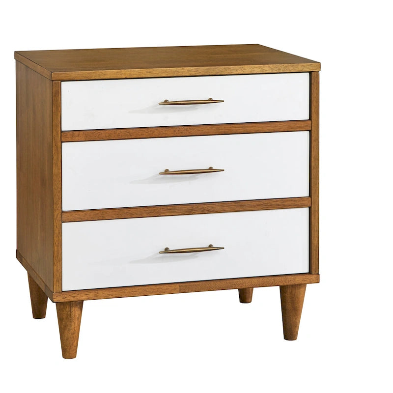 Table de chevet à 3 tiroirs de style classique minimaliste