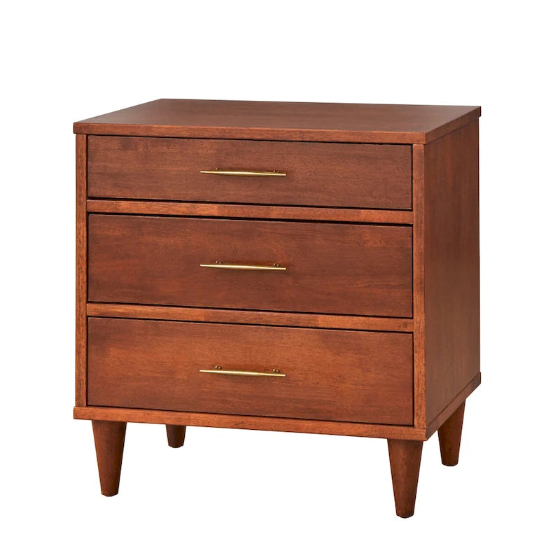Table de chevet à 3 tiroirs de style classique minimaliste
