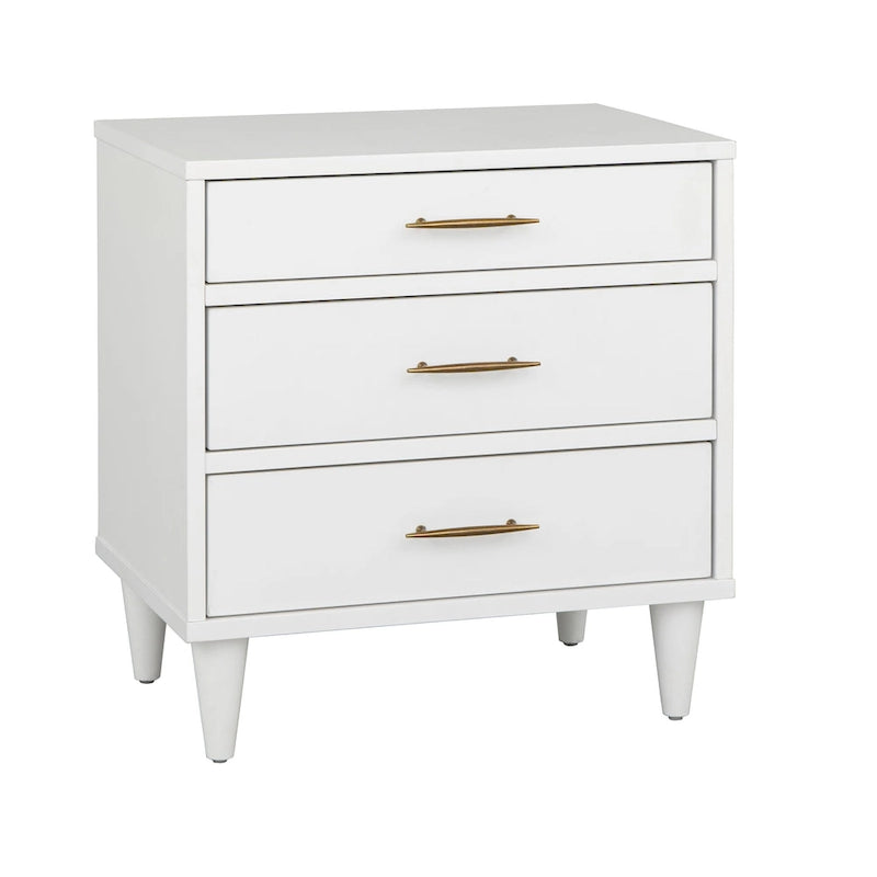 Table de chevet à 3 tiroirs de style classique minimaliste
