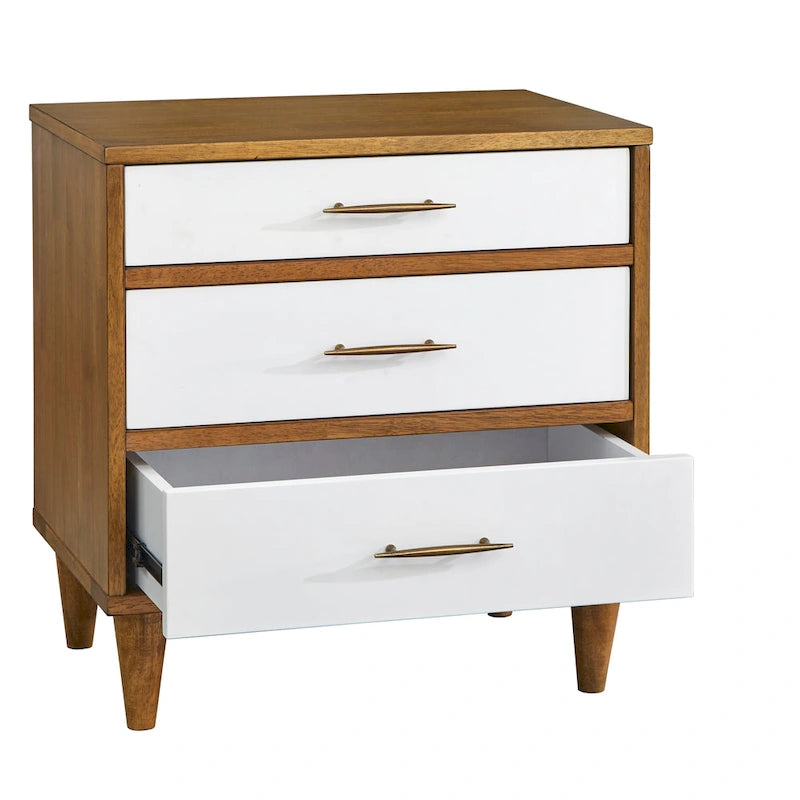 Table de chevet à 3 tiroirs de style classique minimaliste