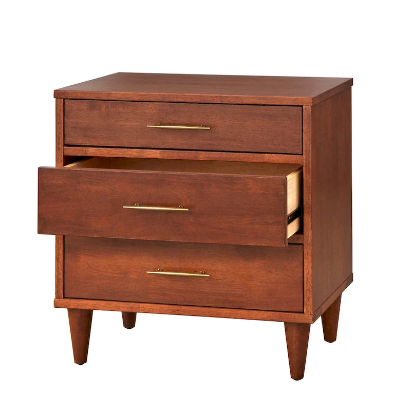Table de chevet à 3 tiroirs de style classique minimaliste