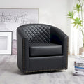 Fauteuil tonneau pivotant de 29 pouces de large en similicuir PU capitonné