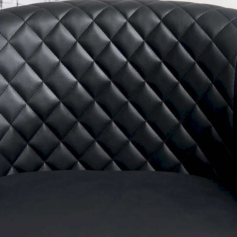 Fauteuil tonneau pivotant de 29 pouces de large en similicuir PU capitonné