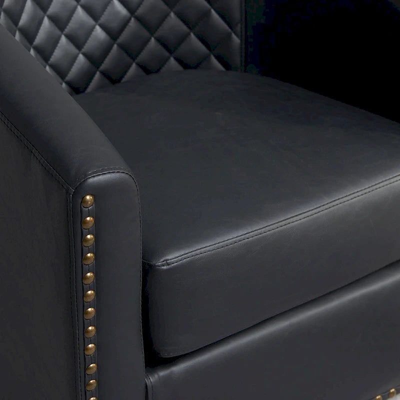 Fauteuil tonneau pivotant de 29 pouces de large en similicuir PU capitonné
