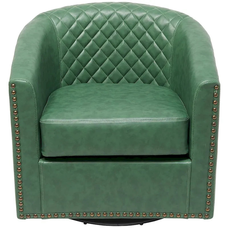 Fauteuil tonneau pivotant de 29 pouces de large en similicuir PU capitonné